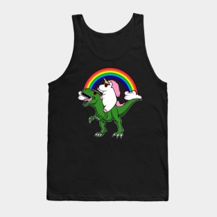 Unicorn Riding Dinosaur T Shirt T rex Kids Girls Tank Top